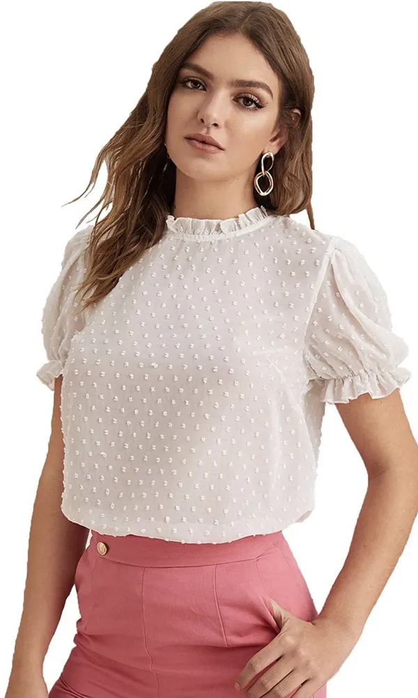 Casual_puff_sleeves_embroidered_women_white_top__Pujiamills
